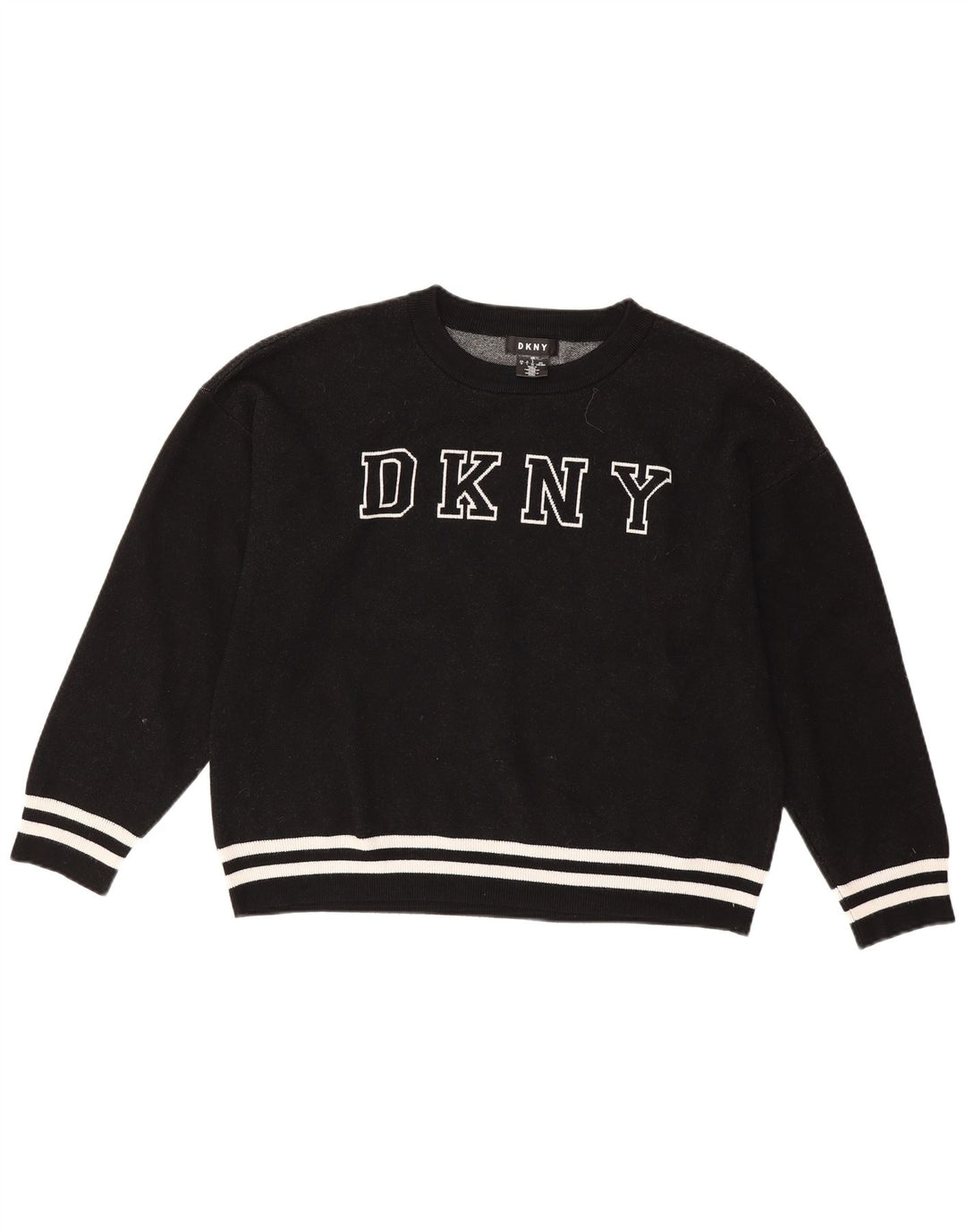 Felpa con grafica oversize da donna Dkny UK 16 grande viscosa nera