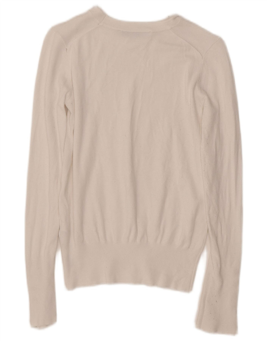 Maglione ZARA da donna con scollo a barca UK 10 piccolo in viscosa bianca