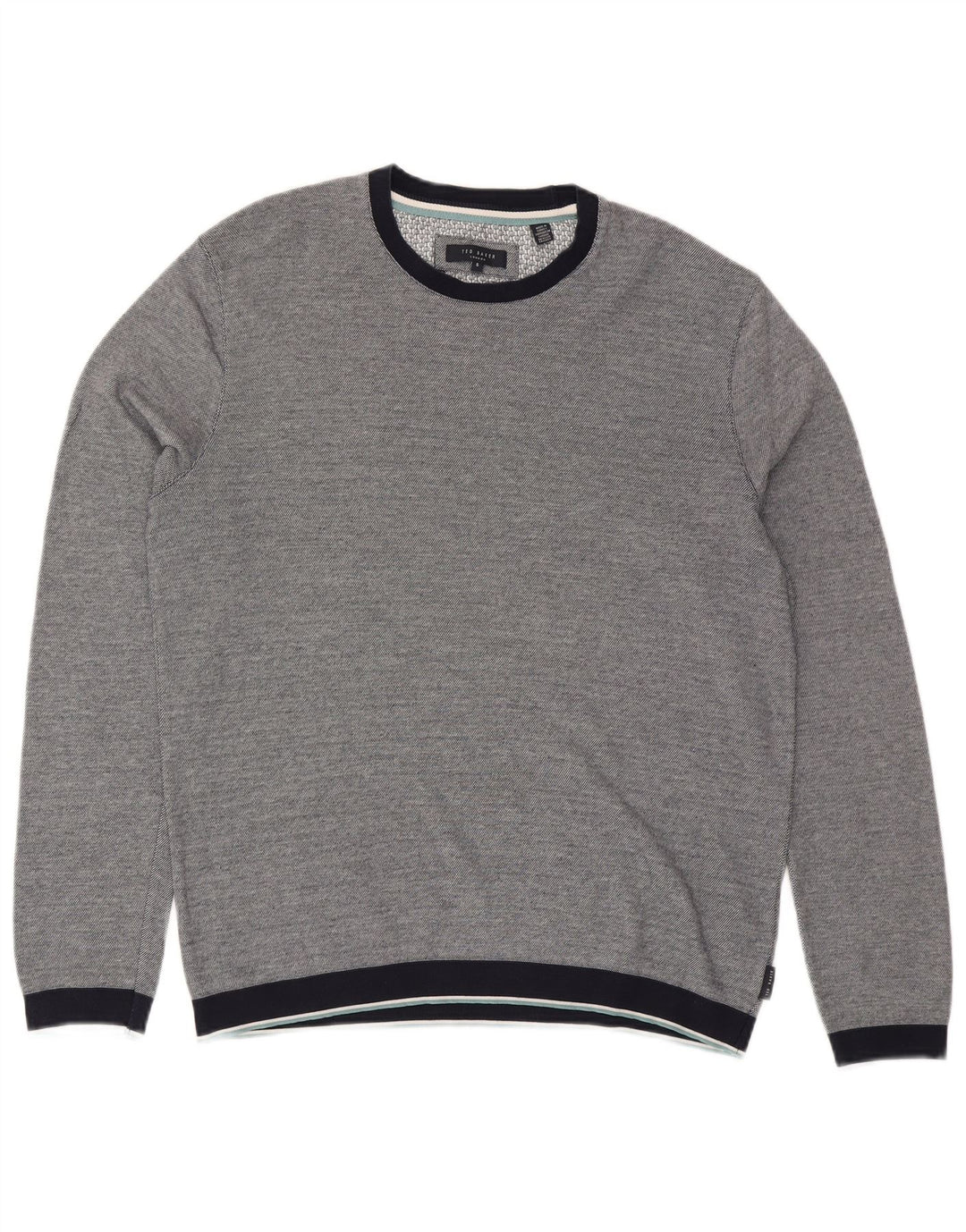 Felpa da uomo TED BAKER maglione taglia 5 XL cotone blu navy