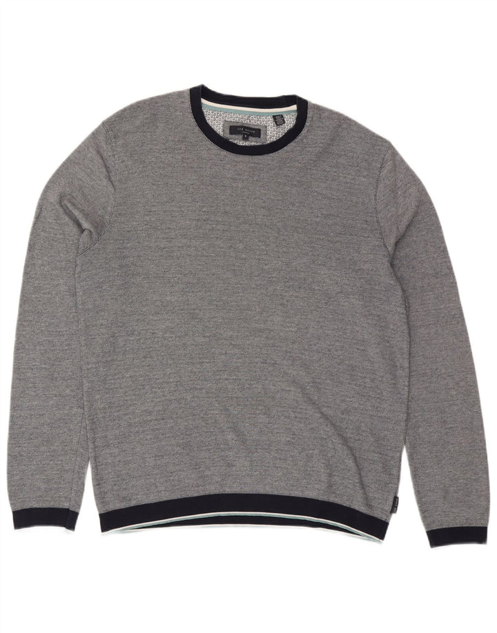 Felpa da uomo TED BAKER maglione taglia 5 XL cotone blu navy