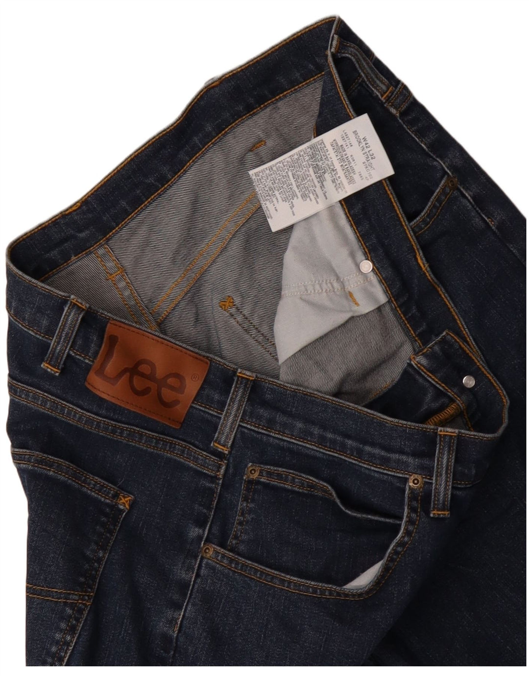 Jeans dritti da uomo LEE Brooklyn W42 L32 in cotone blu navy