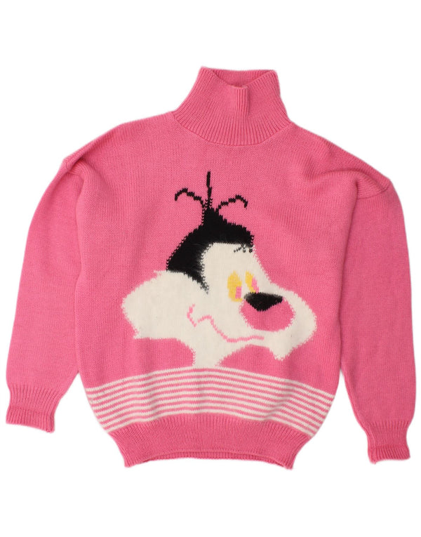 Maglione da donna con collo alto grafico CAPUA UK 16 a righe grandi rosa