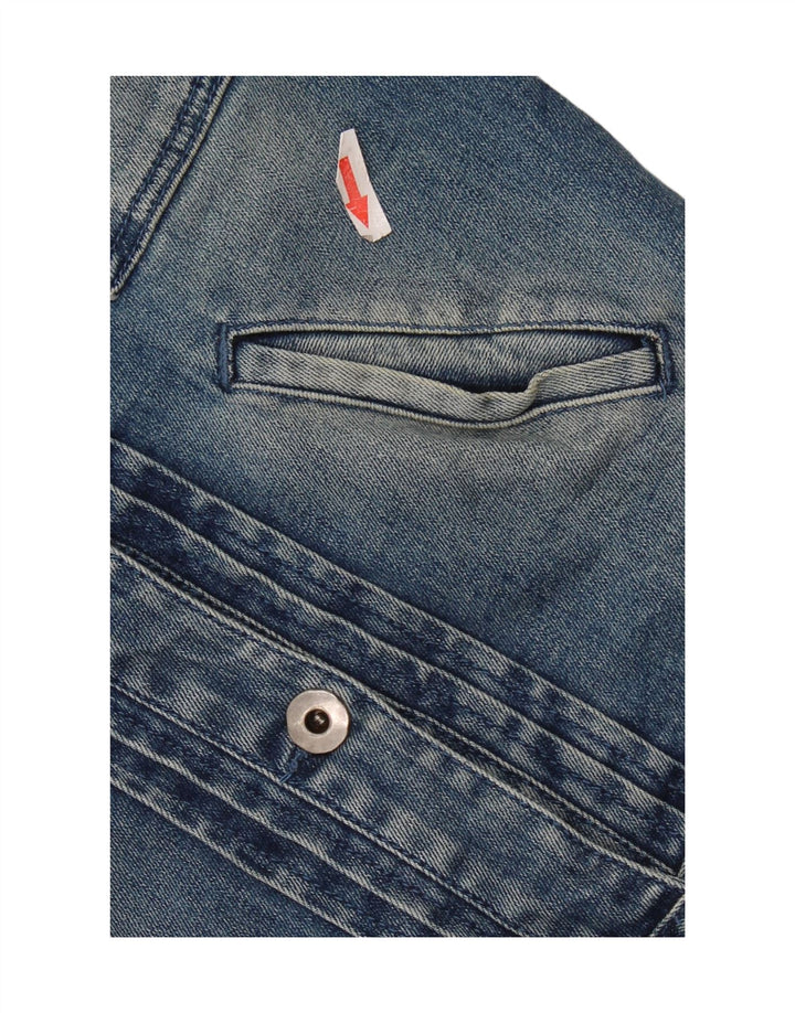 Giacca in denim vintage da donna corta IT 40 piccola in cotone blu