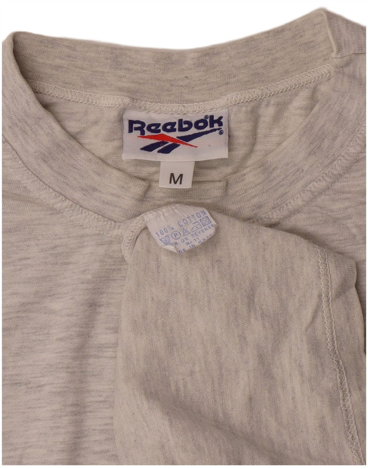 T-shirt grafica da uomo Reebok Top in cotone chiazzato grigio medio