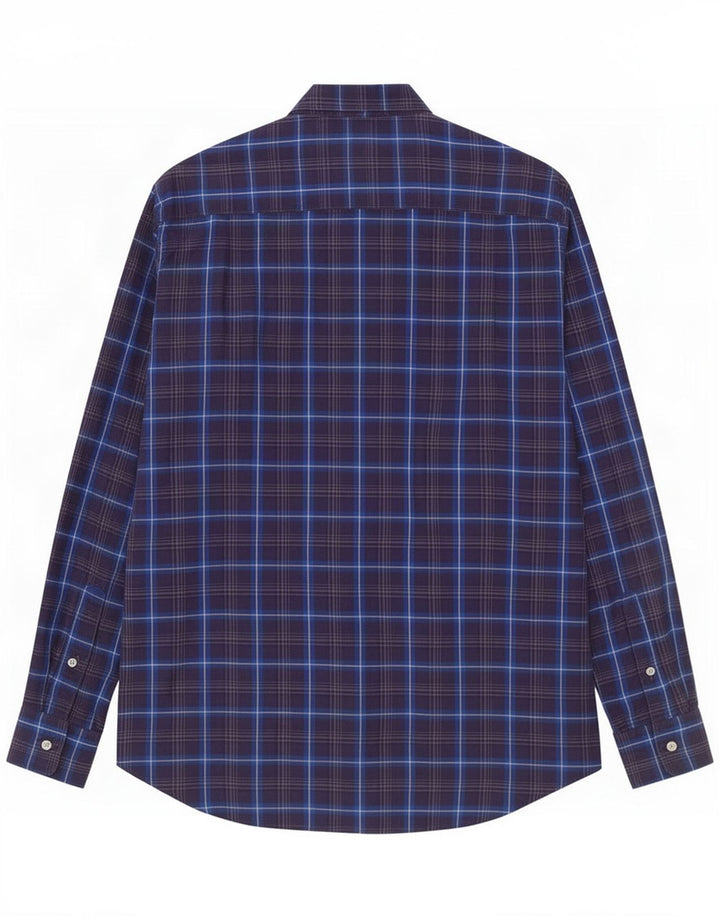 Camicia in flanella da uomo Paul & Shark taglia 39 media blu navy a quadri