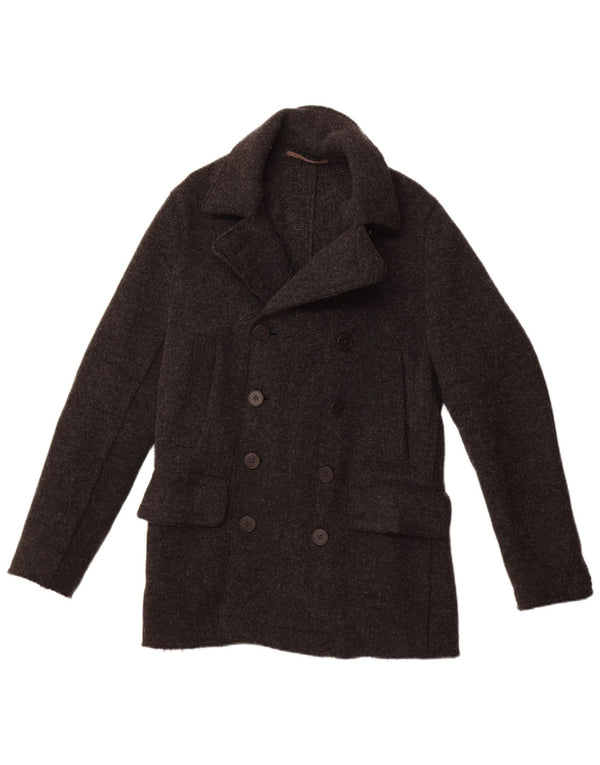 PRENTISS Cappotto da marinaio lavorato a maglia da uomo IT 50 Large in lana grigia