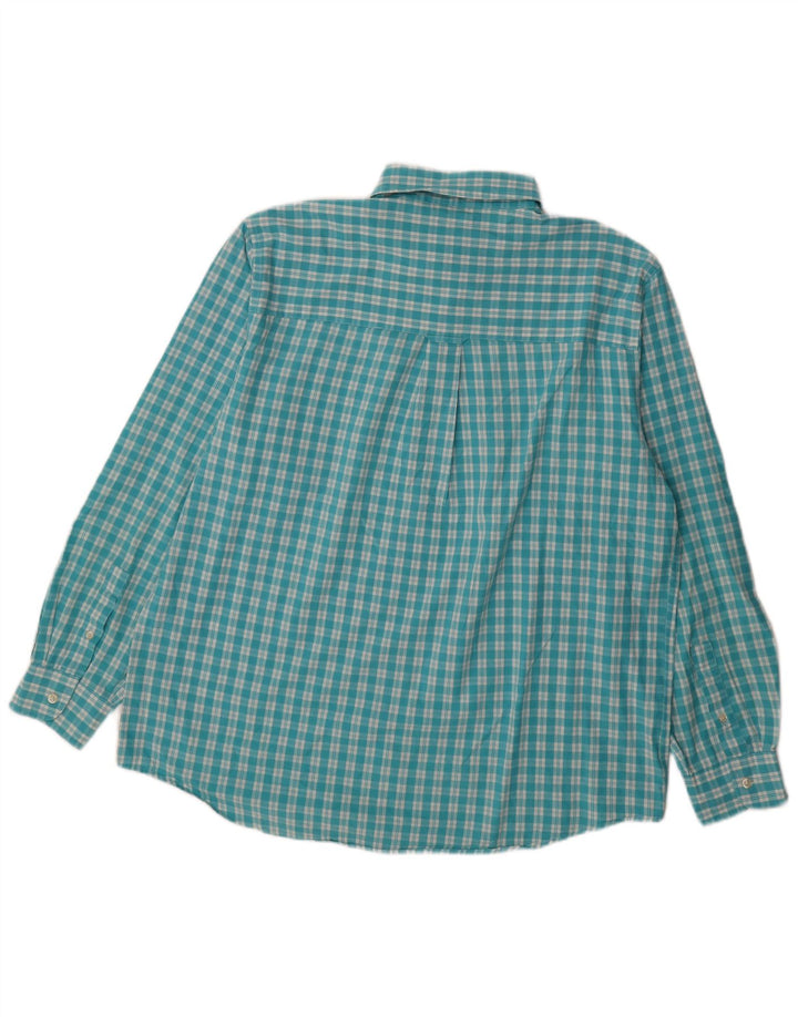 Chaps Camicia da uomo Easy Care, cotone a quadri blu grandi