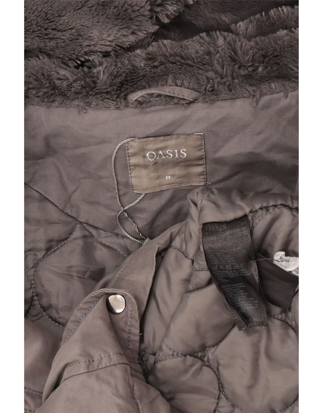 Giacca Parka con cappuccio da donna Oasis UK 14 Poliestere grigio medio