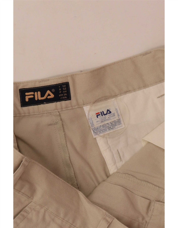 Pantaloncini chino da uomo Fila W36 grandi in cotone beige