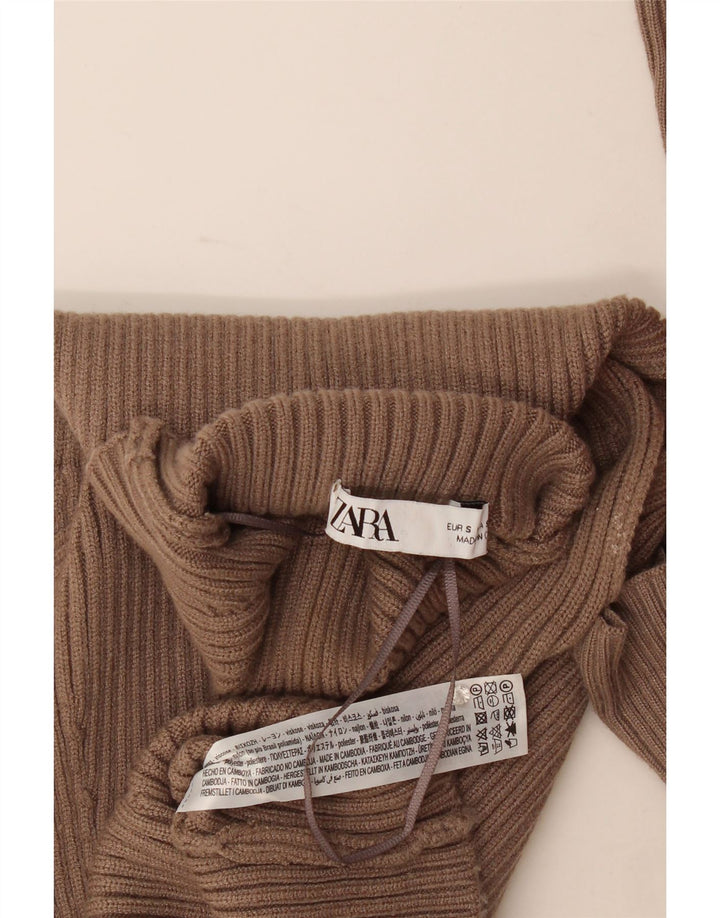 Maglione Zara da donna con collo alto e spalle scoperte, maglione UK 8 piccolo grigio