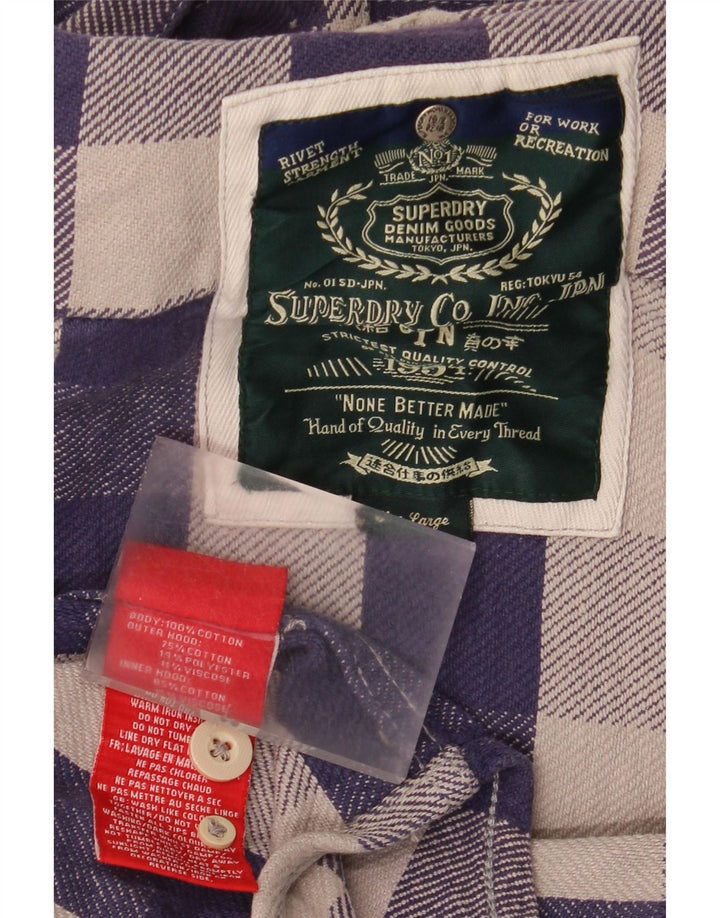 Camicia da uomo in flanella Superdry grande in cotone a quadretti blu navy
