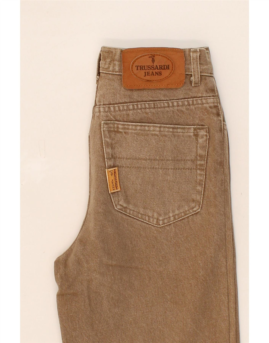 TRUSSARDI Womens Tapered Jeans W26 L26 Brown Cotton Vintage Trussardi and Second-Hand Trussardi from Messina Hembry 