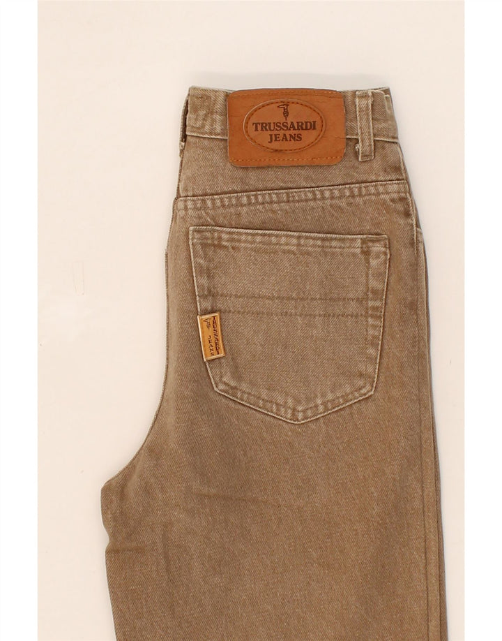 TRUSSARDI Womens Tapered Jeans W26 L26 Brown Cotton Vintage Trussardi and Second-Hand Trussardi from Messina Hembry 