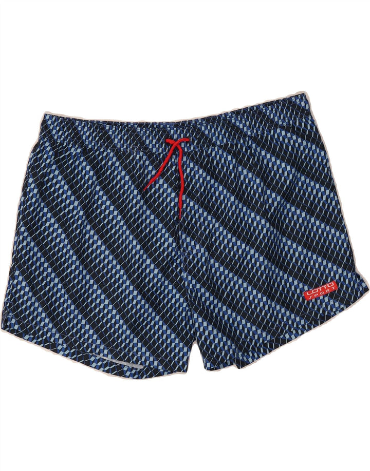 LOTTO Mens Swimming Shorts 2XL  Blue Geometric Polyester Vintage Lotto and Second-Hand Lotto from Messina Hembry 