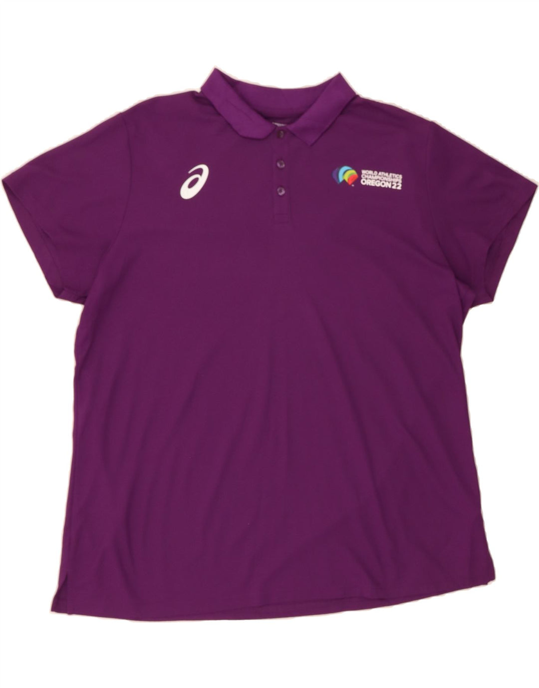 ASICS Mens Graphic Polo Shirt 3XL Purple Polyester Vintage Asics and Second-Hand Asics from Messina Hembry 