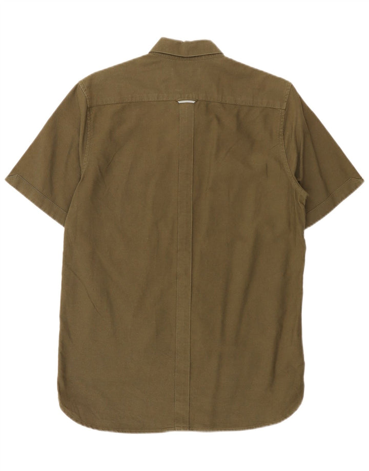 Camicia da uomo a maniche corte Regular Fit Fred Perry piccola in cotone verde