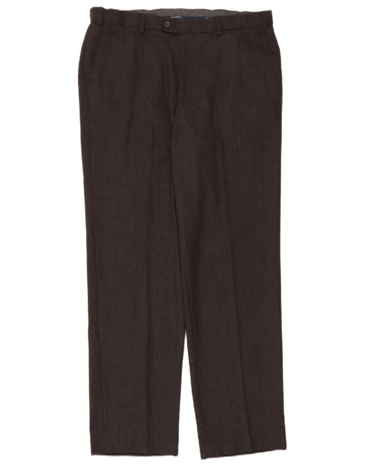 Pantaloni da abito dritti da uomo Marks & Spencer vestibilità regolare W36 L33 lana grigia