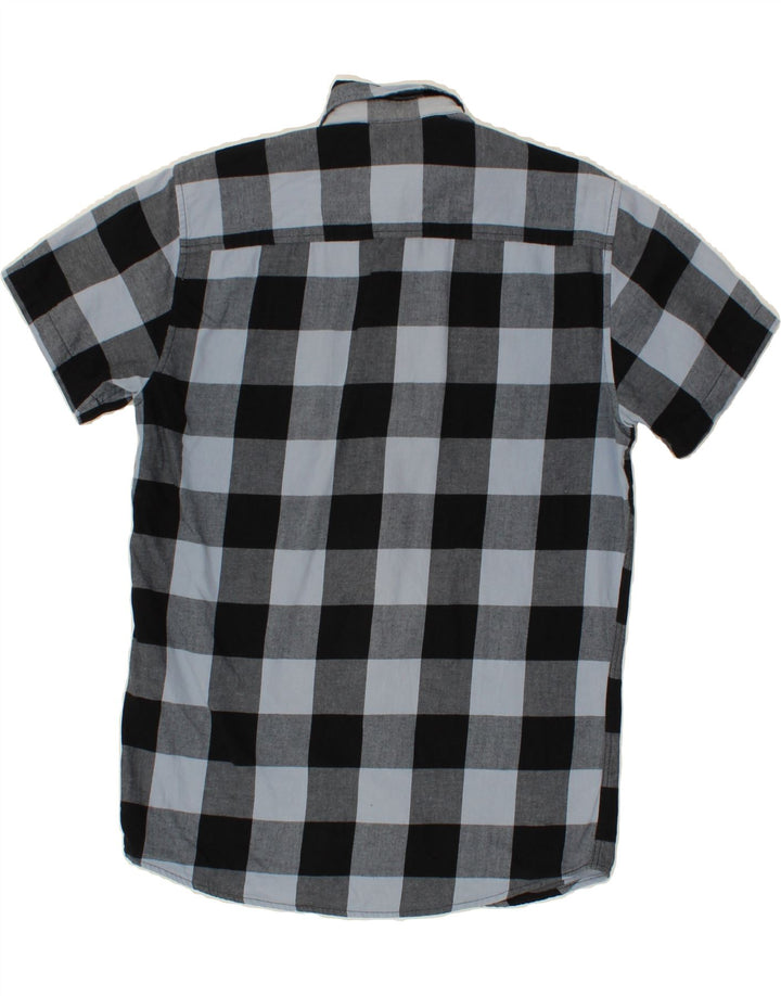 JACK & JONES Mens Short Sleeve Shirt Small Blue Check Cotton Vintage Jack & Jones and Second-Hand Jack & Jones from Messina Hembry 