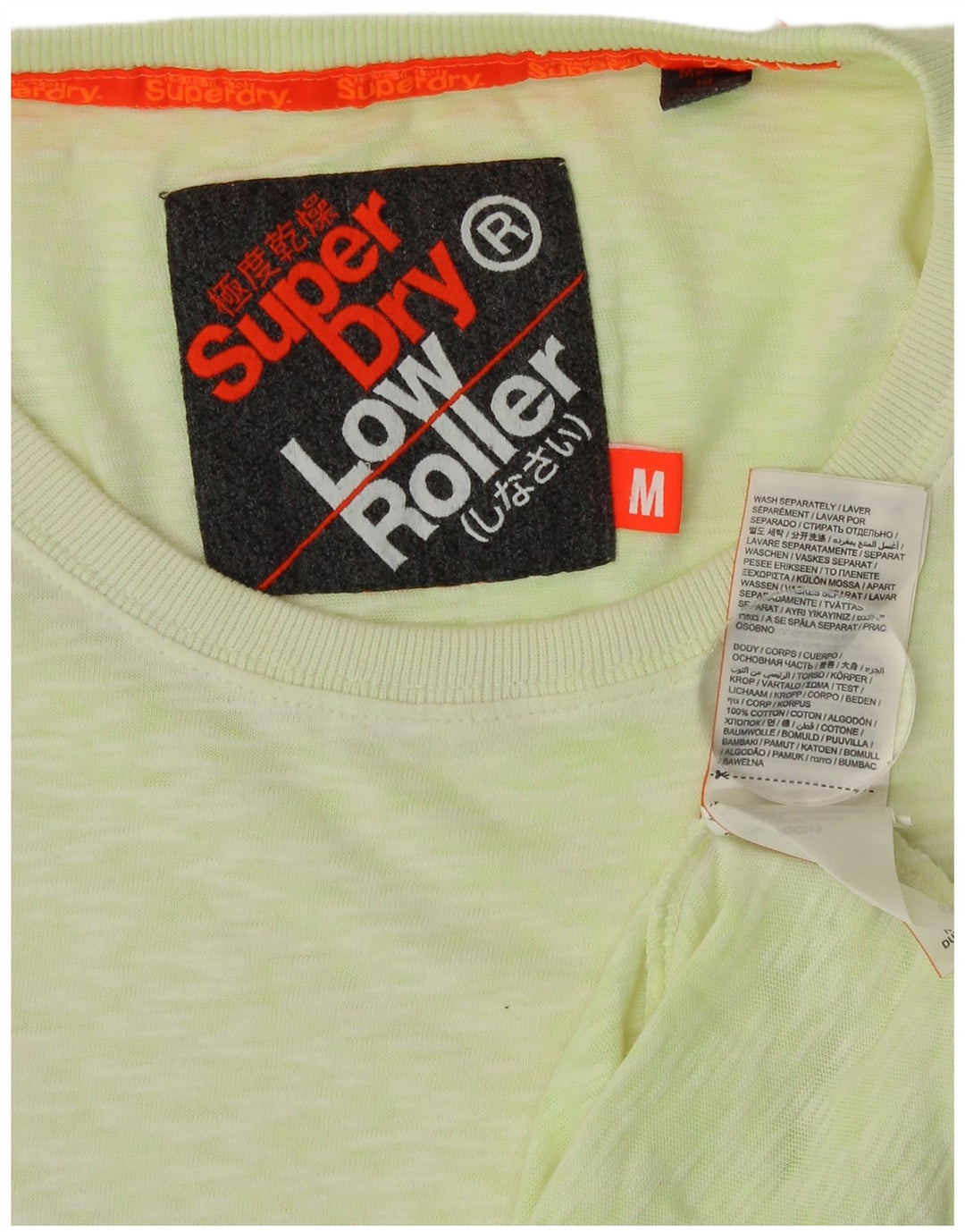T-shirt da uomo SUPERDRY Top in cotone screziato verde medio