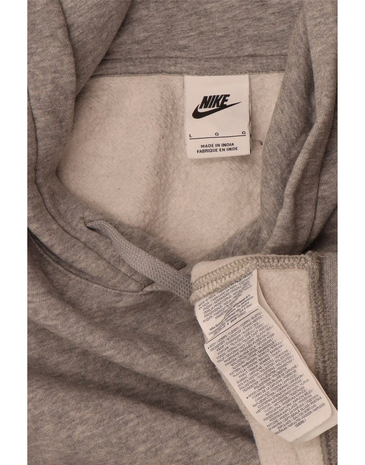 Felpa con cappuccio da uomo Nike Large in cotone chiazzato grigio