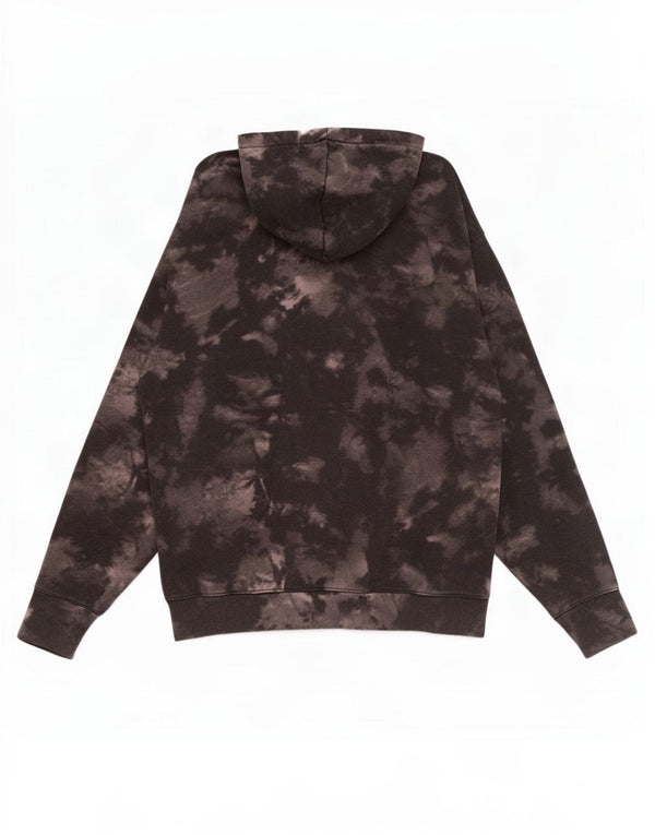 Felpa con cappuccio grafica da donna Hollister UK 16 Large Black Tie Dye