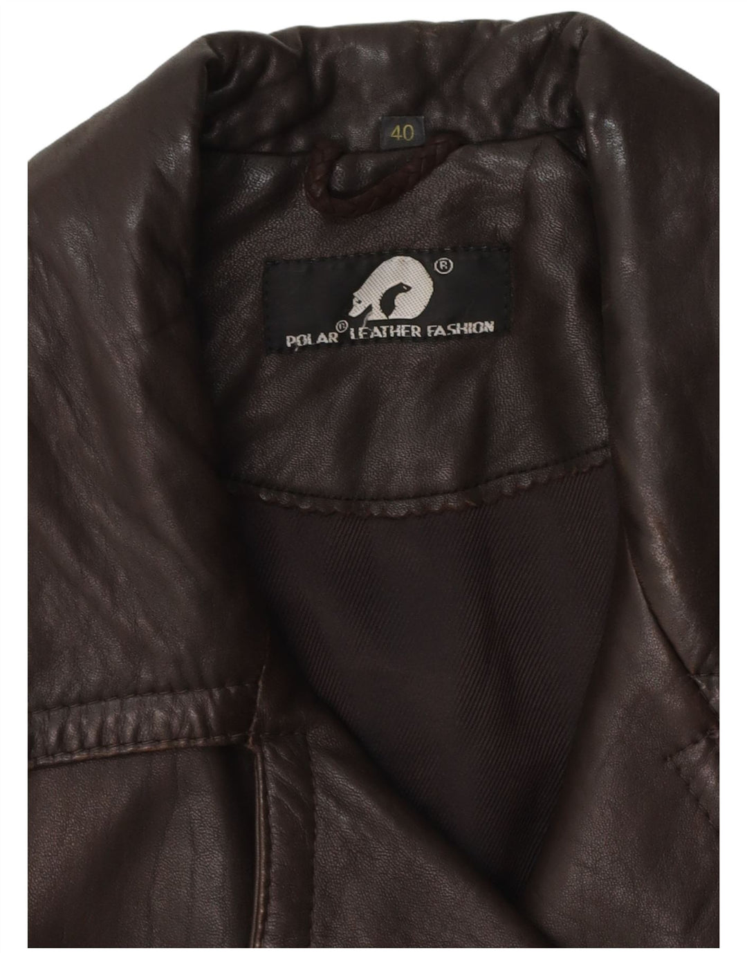 Giacca da motociclista in pelle da donna vintage EU 40 in pelle marrone medio