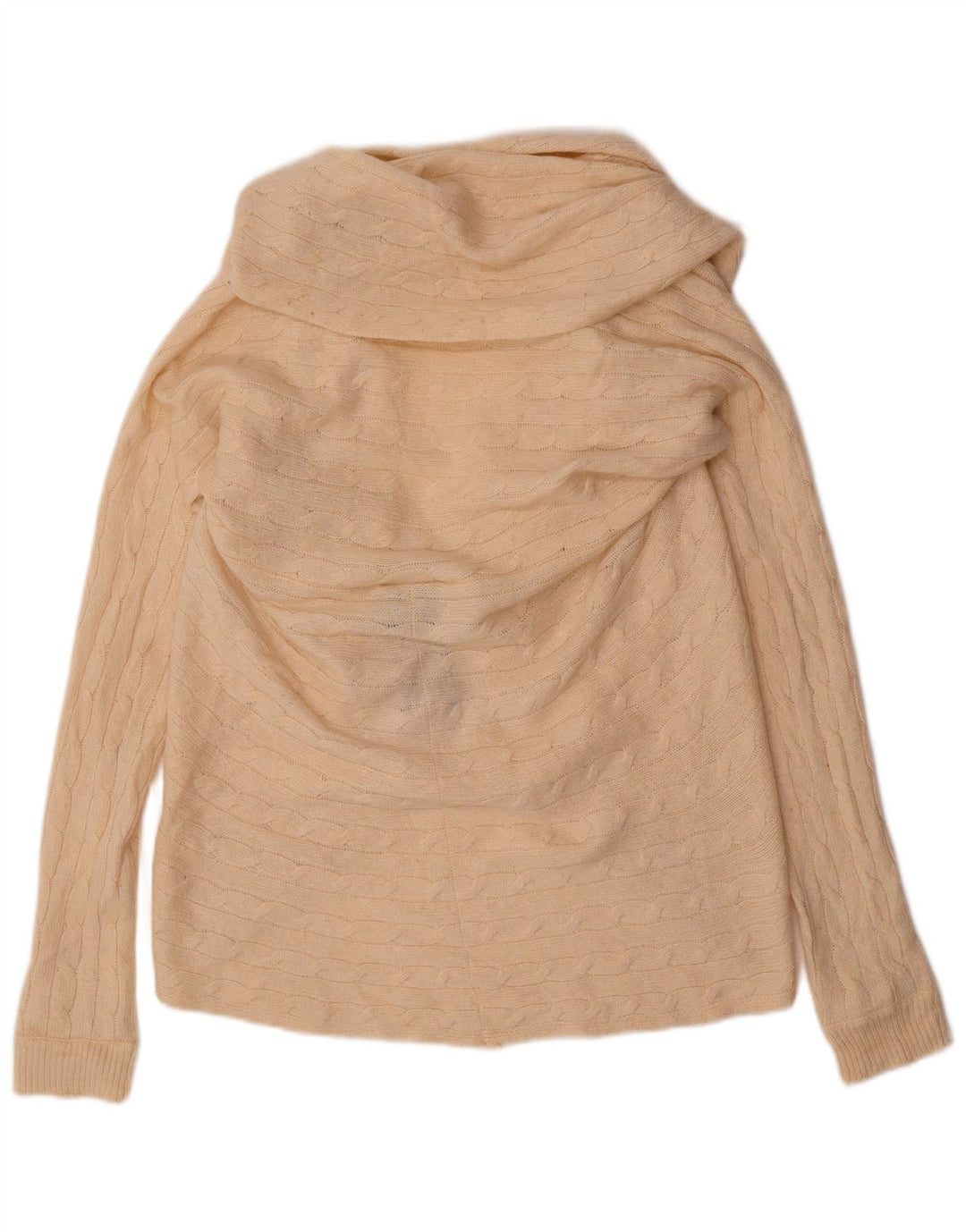 Maglione cardigan aperto oversize da donna Ralph Lauren UK 10 piccolo Beige