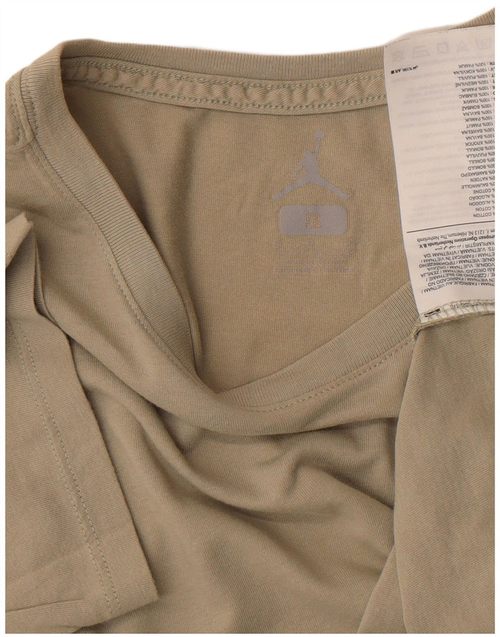 T-shirt Jordan da uomo Top Small in cotone kaki
