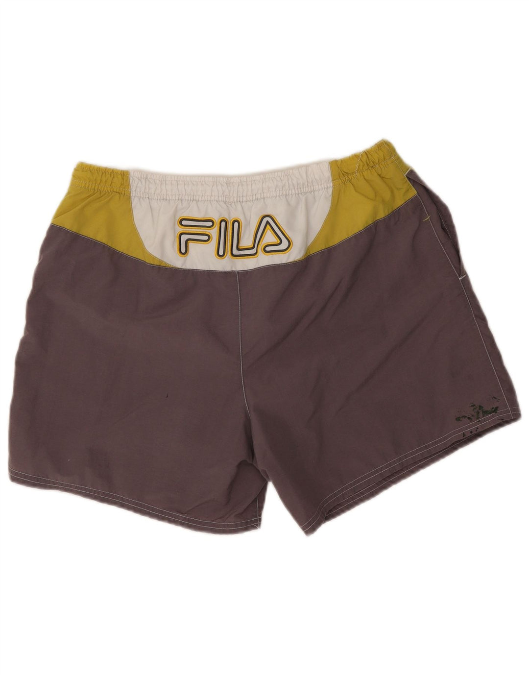Pantaloncini da bagno grafici da uomo Fila Large in poliammide color block grigio