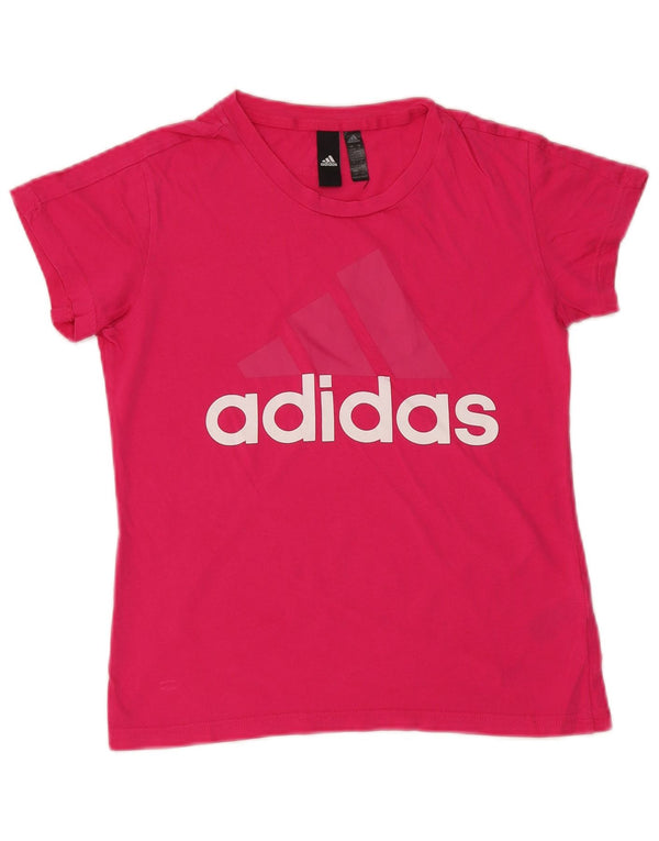 T-shirt grafica da donna Adidas Top UK 8/10 piccola in cotone rosa