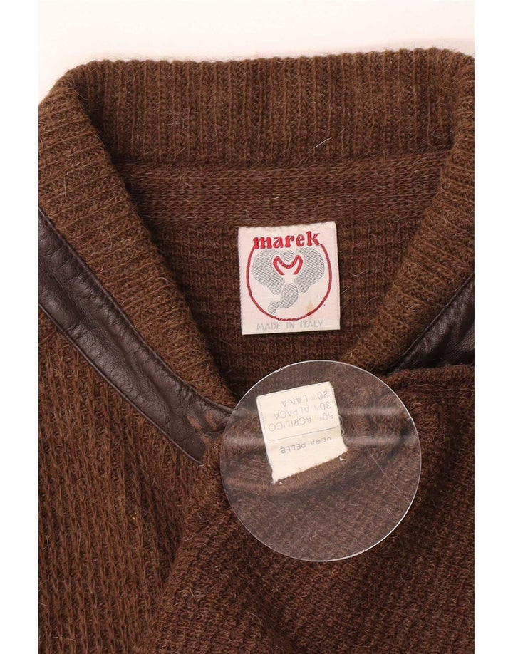 Maglione cardigan da uomo Marek grande acrilico marrone