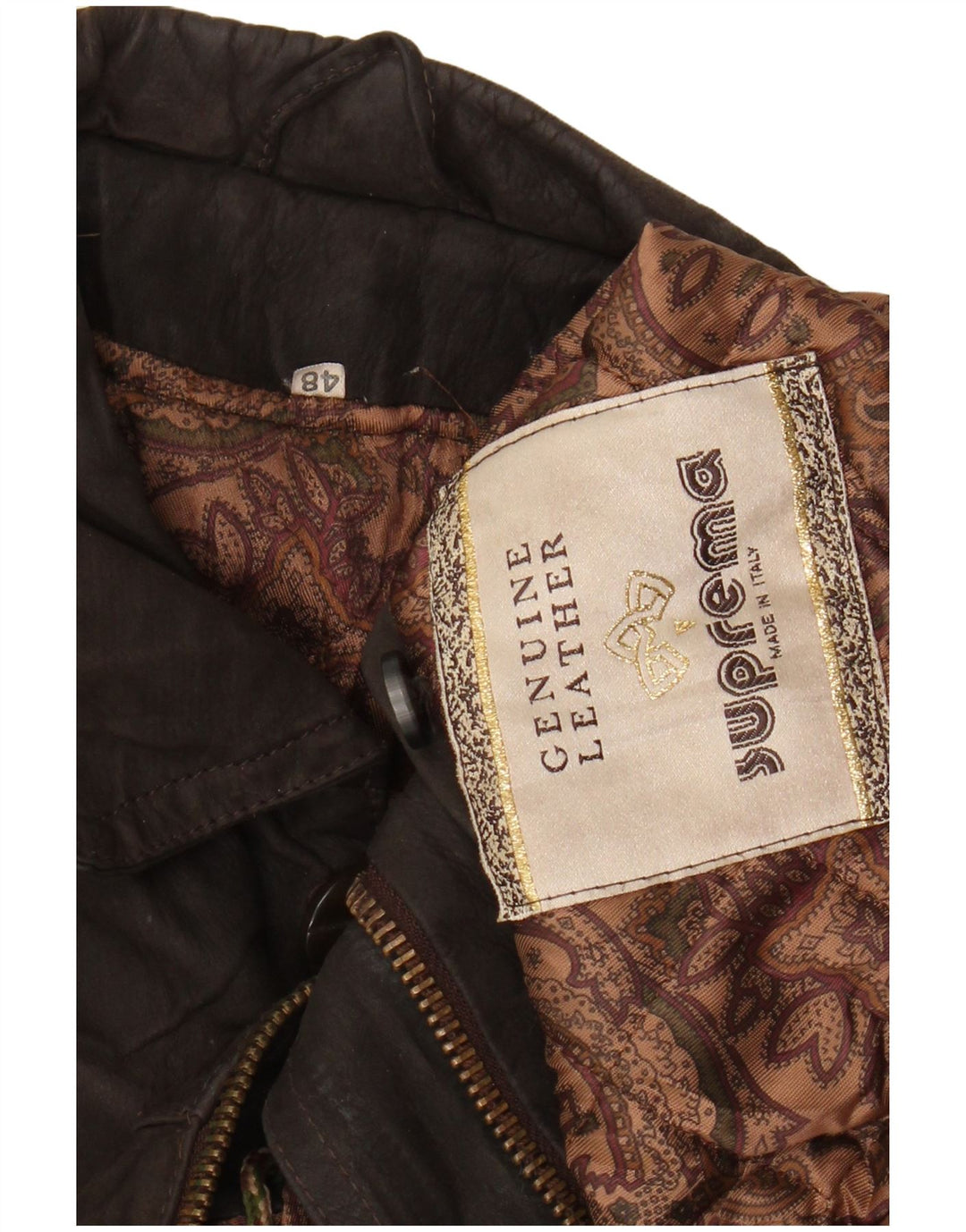 Giacca in Pelle Uomo Suprema IT 48 Pelle Marrone Medio