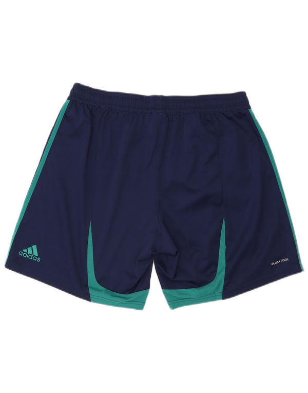 Pantaloncini sportivi Adidas Climacool da uomo XL in poliestere color block blu navy