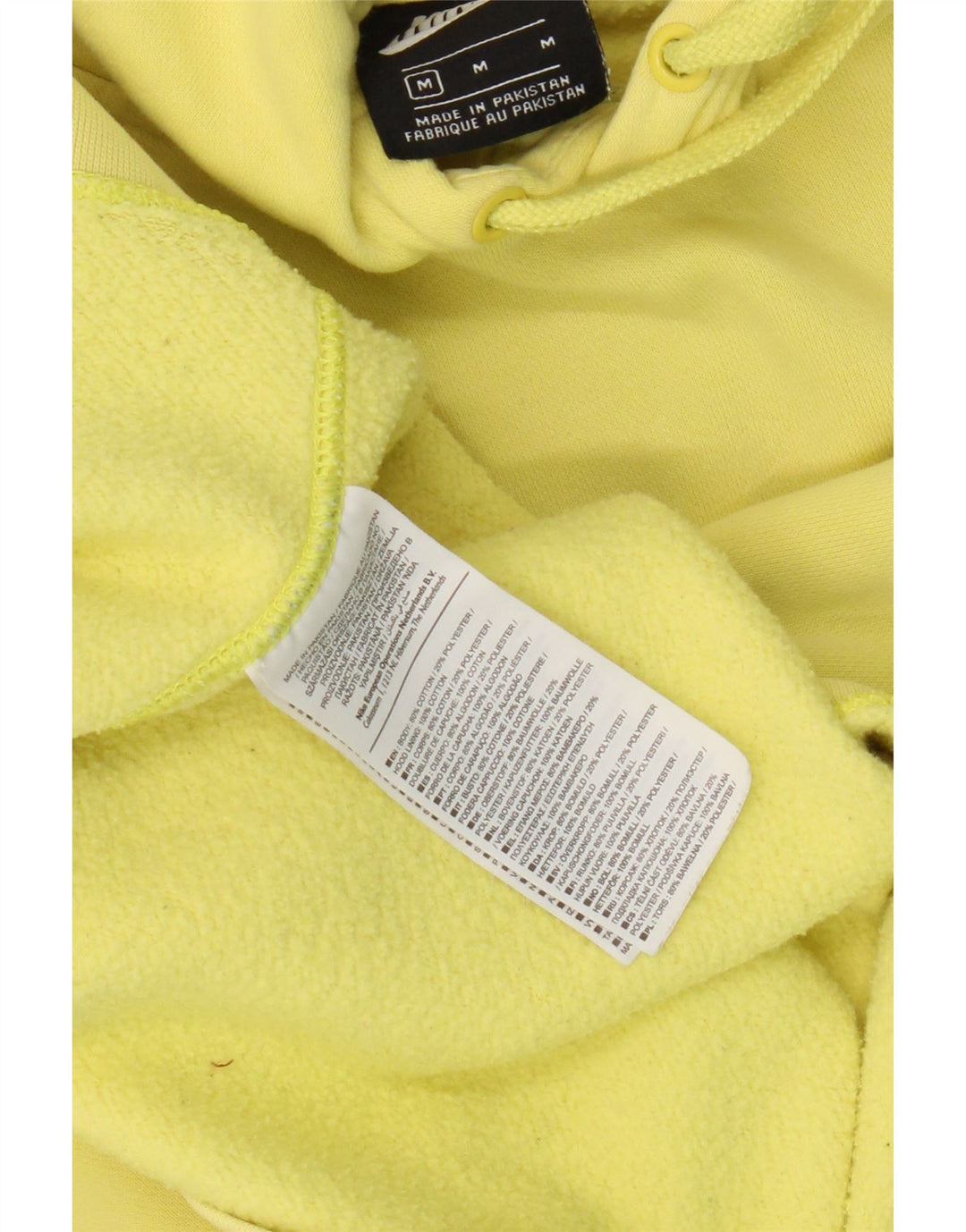 Felpa con cappuccio da uomo Nike in cotone giallo medio