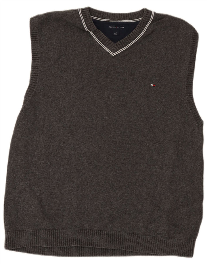 Canotta da uomo Tommy Hilfiger Canotta grande in cotone grigio