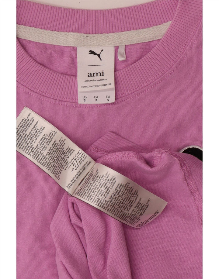 T-shirt grafica da uomo Puma Top Small in cotone rosa