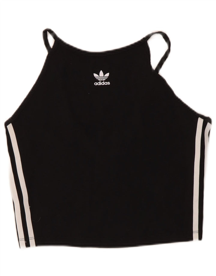 Top corto da donna Adidas UK 10 piccolo cotone nero