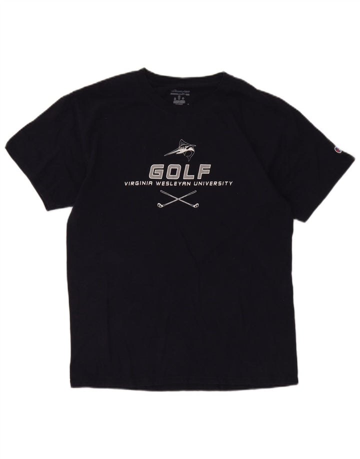 T-shirt grafica da uomo Champion Top medio blu navy