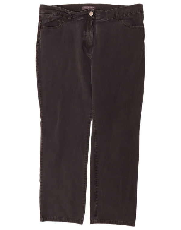 Pantaloni chino dritti da donna Marks & Spencer UK 18 XL W36 L28 Neri