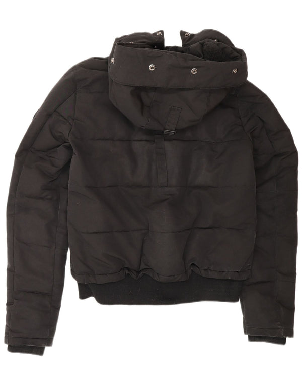 Giacca imbottita da donna con vestibilità ampia con cappuccio Superdry UK 10 Small Black Winter