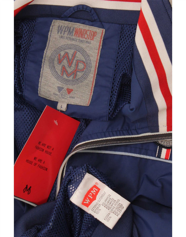 Giacca antipioggia per ragazzi WPM 15-16 anni Large Blu Navy Colourblock in poliammide