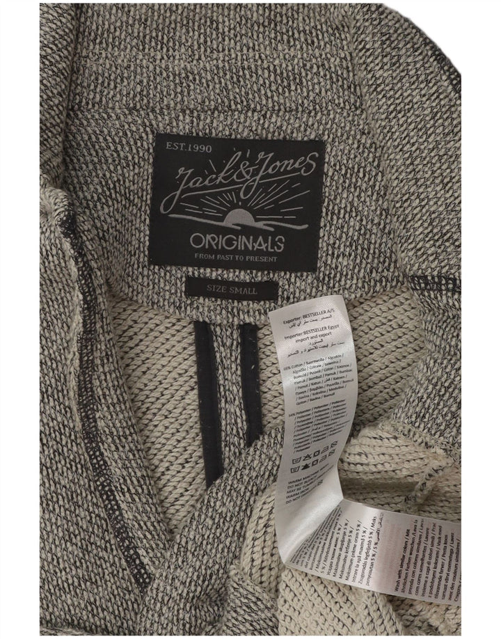 JACK & JONES Mens 2 Button Blazer Jacket UK 36 Small Grey Flecked Cotton