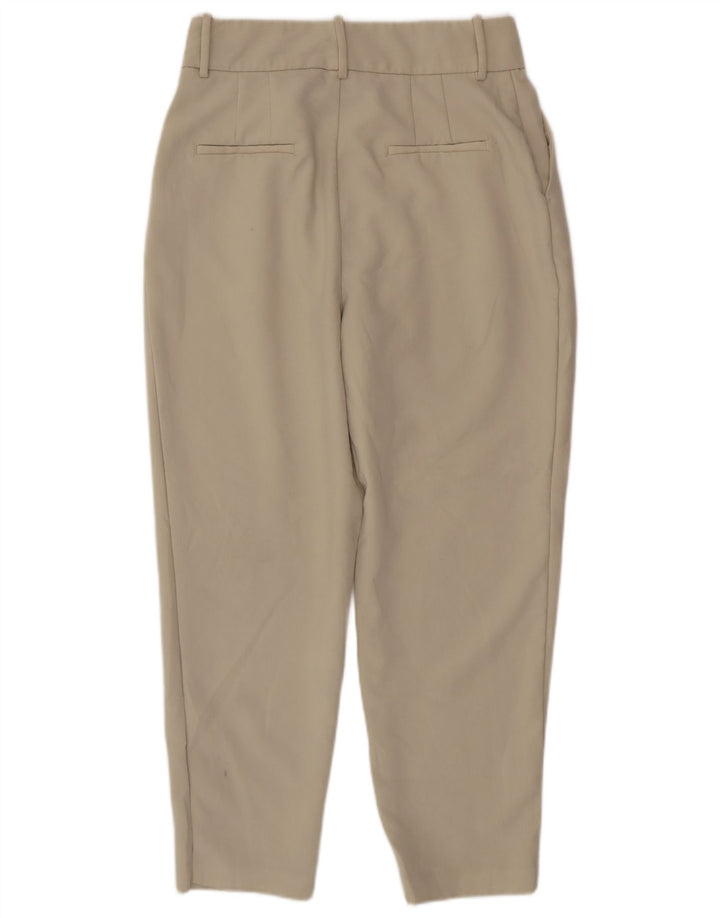 Pantaloni da abito affusolati da donna Zara grandi W30 L26 poliestere beige