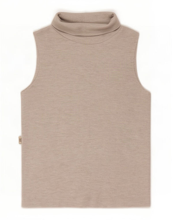 Canotta corta da donna Zara UK 10 piccola in poliestere beige