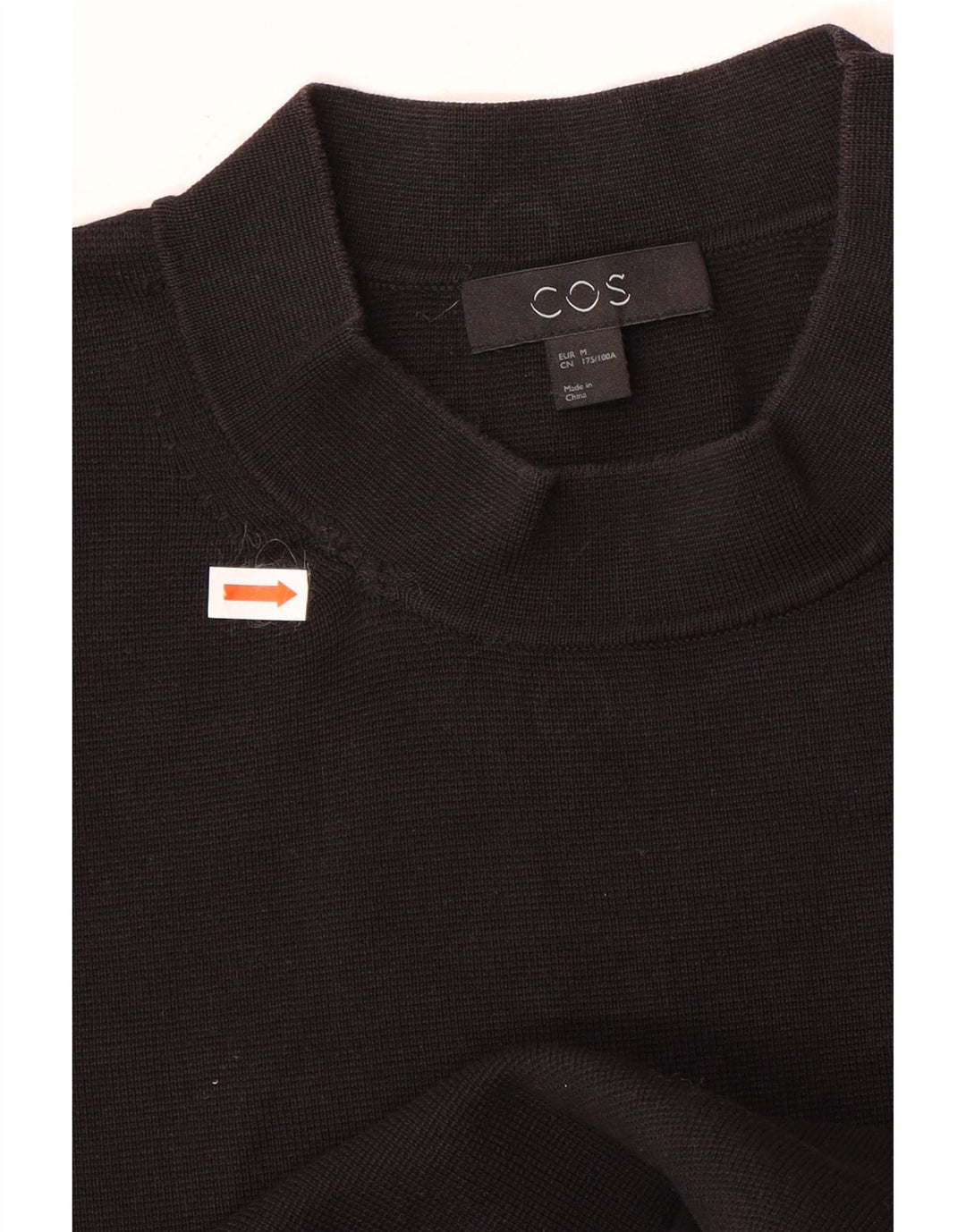 Maglione maglione collo alto da donna Cos UK 14 cotone nero medio