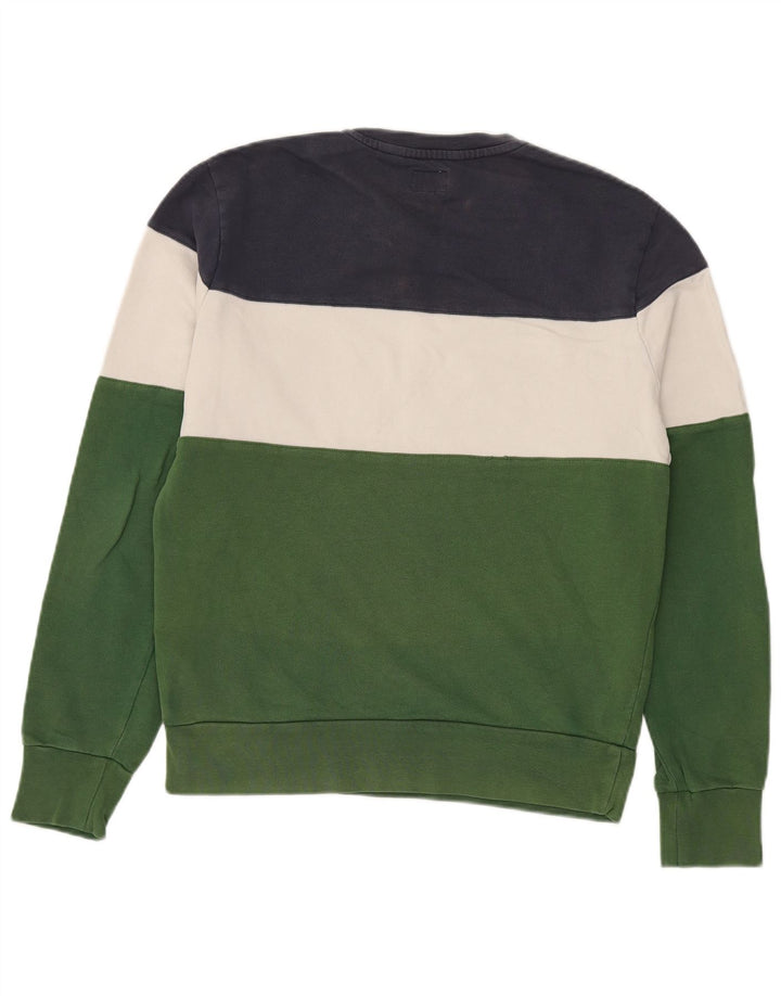Levi's Felpa con grafica da uomo Maglione piccolo in cotone color block verde