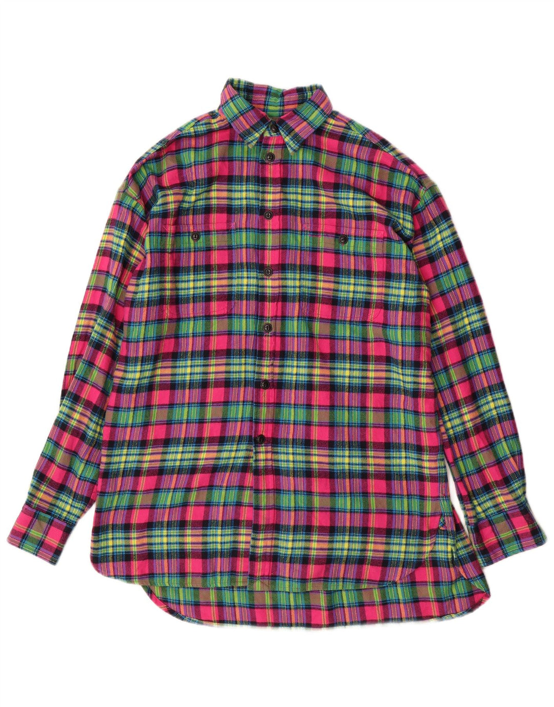 RALPH LAUREN Camicia da uomo in flanella di cotone a quadri multicolore medio