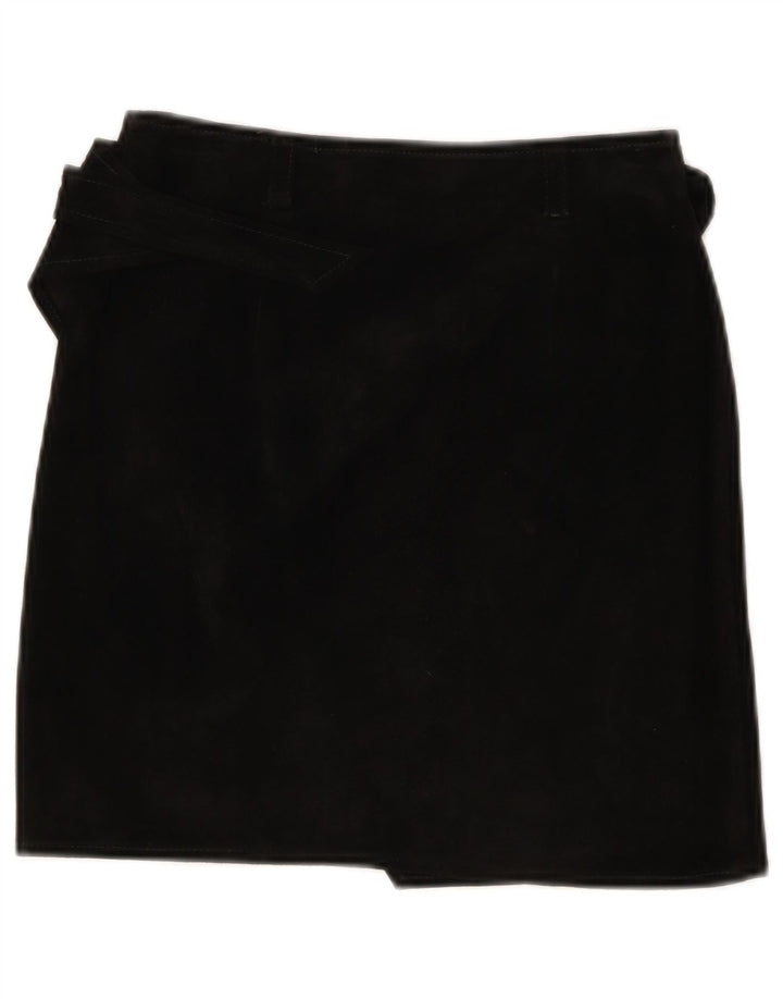 Gonna a portafoglio in pelle scamosciata da donna Luna IT 40 piccola W26 in pelle nera