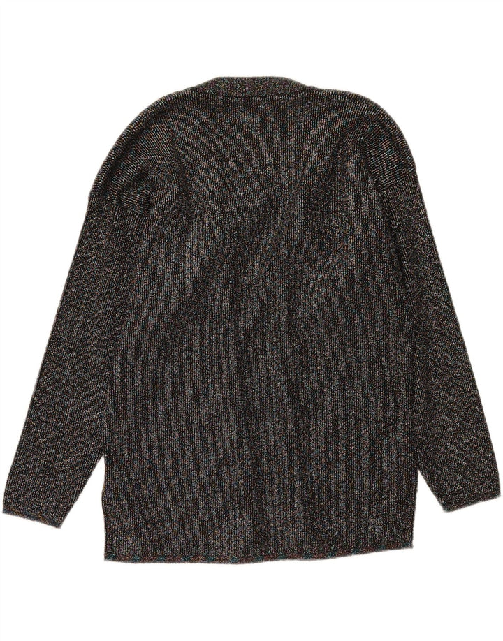 BENETTON Womens Open Cardigan Sweater IT 44 Medium Black Flecked Wool Vintage Benetton and Second-Hand Benetton from Messina Hembry 