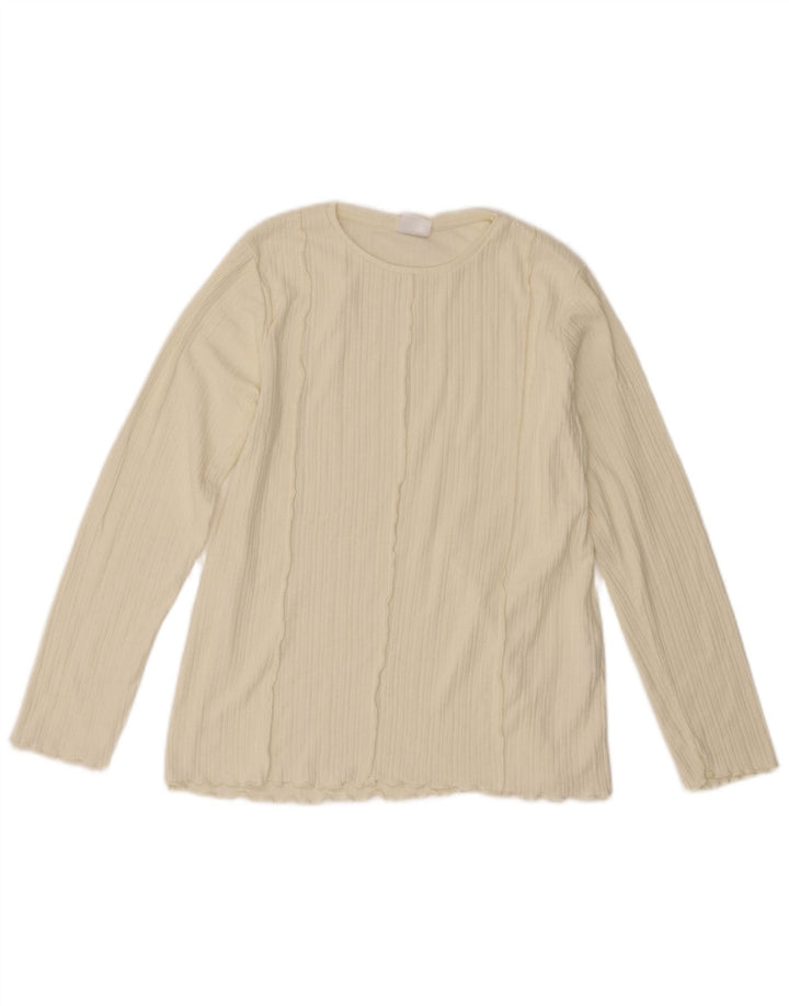 Top Zara Bambina Manica Lunga 13-14 Anni Poliestere Bianco